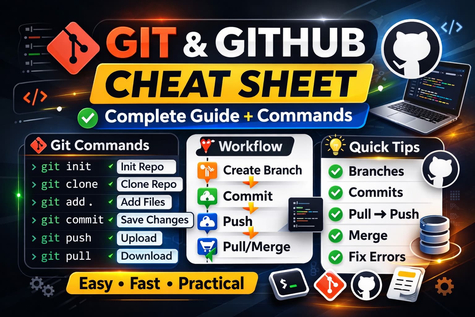 Git & GitHub Cheat Sheet